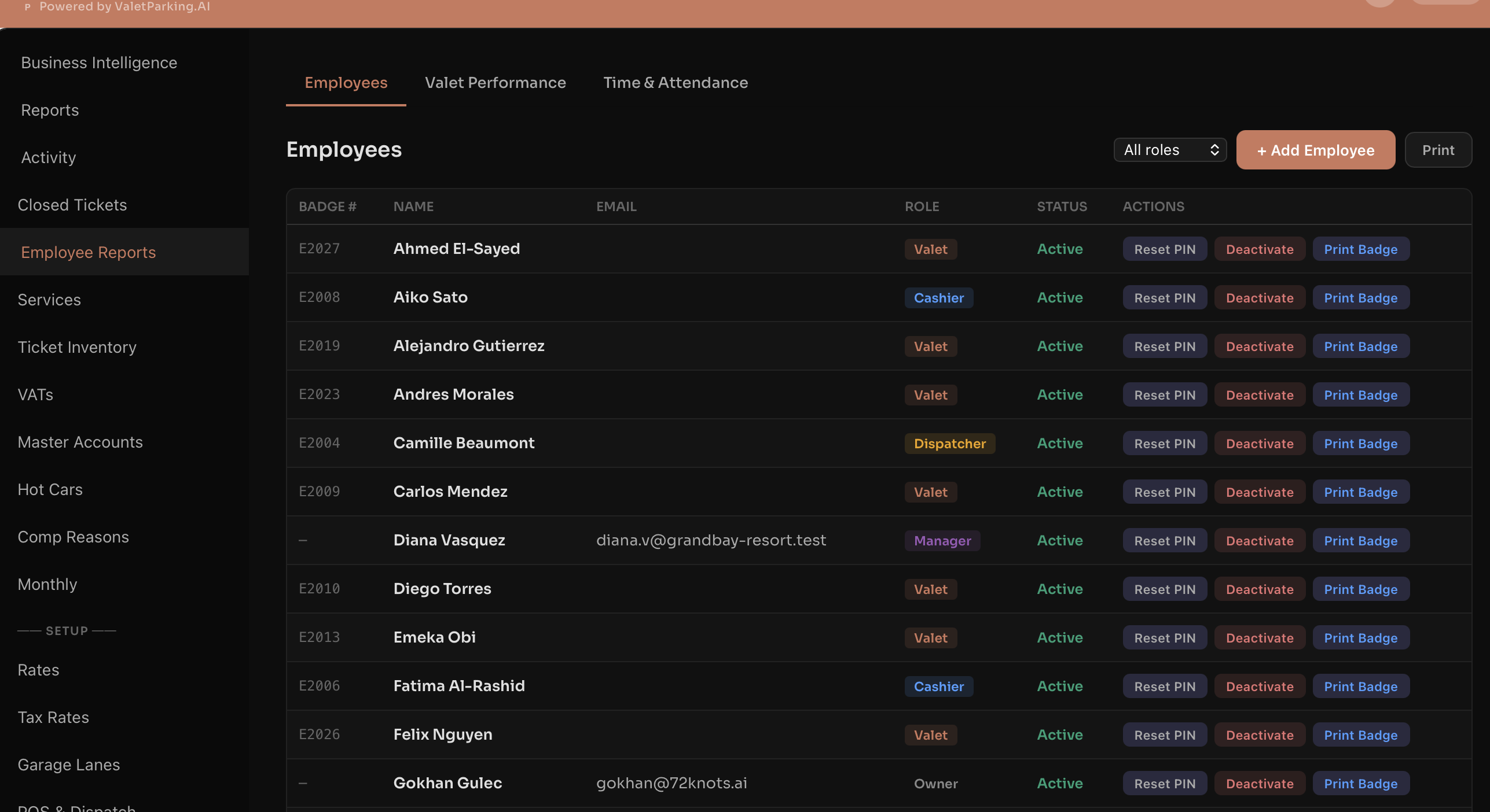 Team performance view